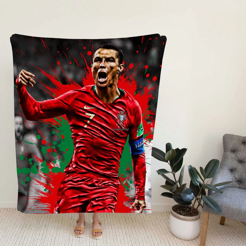 Ballon d occer Player tiano Ronaldo Fleece Blanket