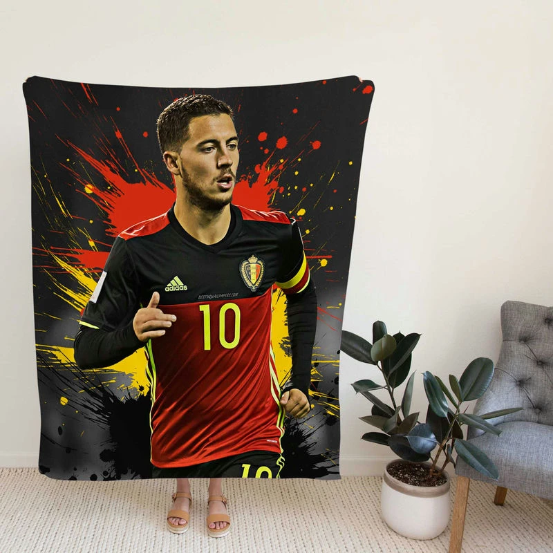 Eden Hazard Awarded Belgioccer Player Fleece Blanket