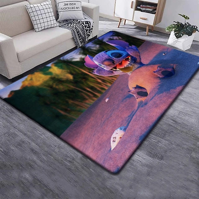 Stitch And Lilo Carpet Living Room Bedroom Sofa Rug Door Mat Kitchen Bathroom
