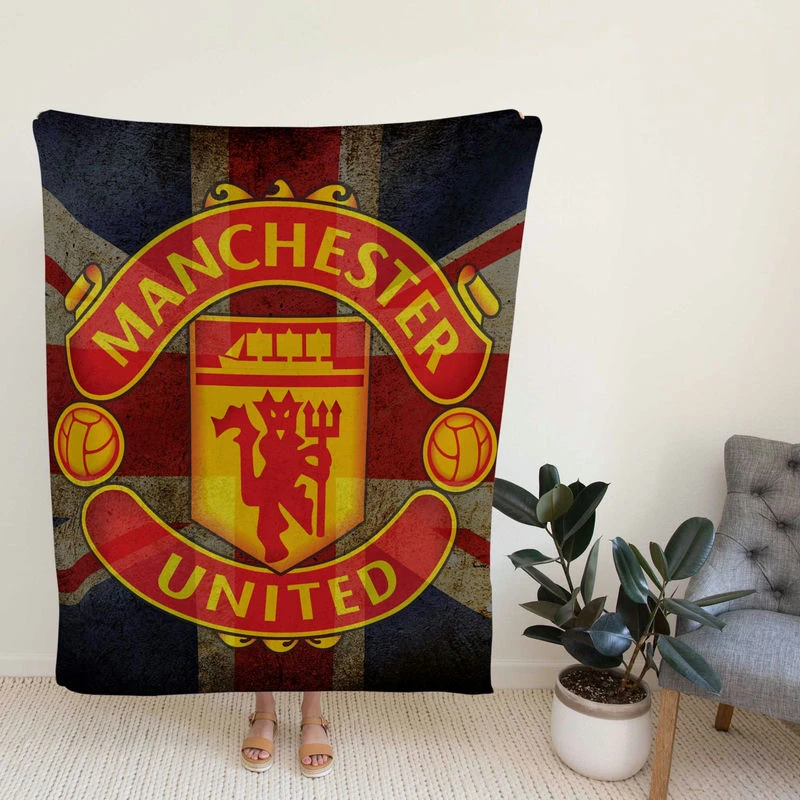 Populoccer Club Manter United Logo Fleece Blanket