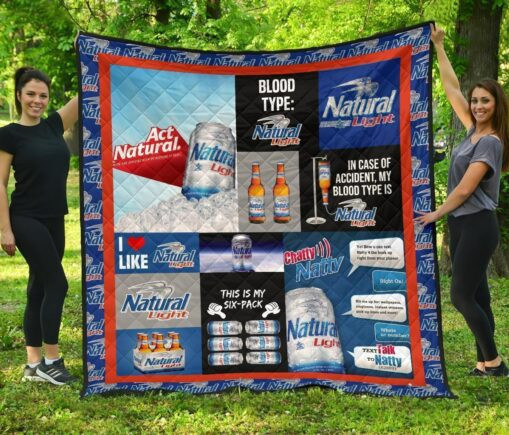 Natural Light Fleece Blanket Quilt Blanket Funny Gift For Beer Lover