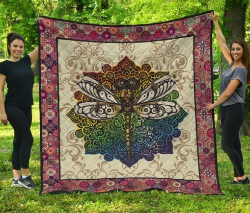 Vintatyle Mandala Dragonfly Fleece Blanket Quilt Blanket