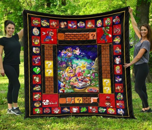 Super Mario Fleece Blanket Quilt Blanket Funny For Video Game Fan