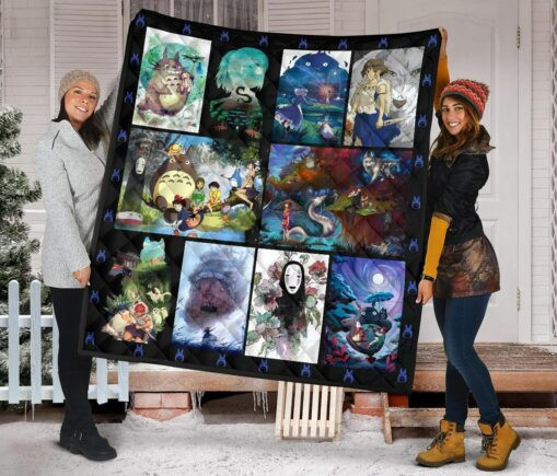 Ghibi Charac Fleece Blanket Quilt Blanket Anime Fan