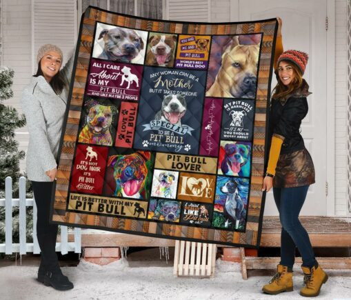 Mommy Pit Bull Fleece Blanket Quilt Blanket