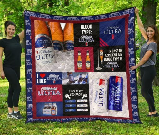 Michelob Ultra Fleece Blanket Quilt Blanket Funny For Beer Lover