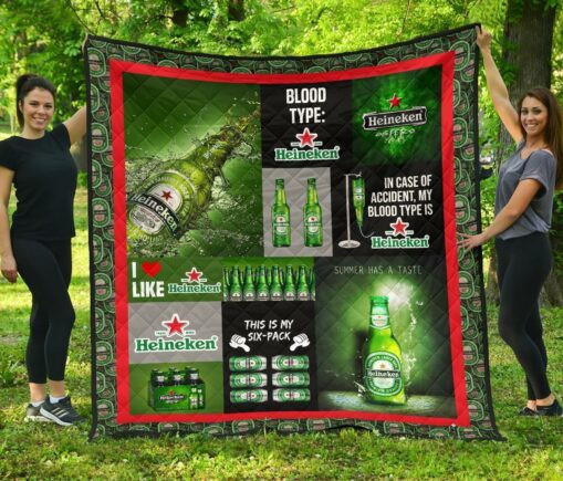 Heineken Fleece Blanket Quilt Blanket Funny Gift For Beer Lover