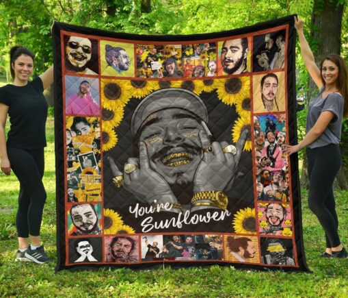 Post Malone Fleece Blanket Quilt Blanket You Aunflower Fan
