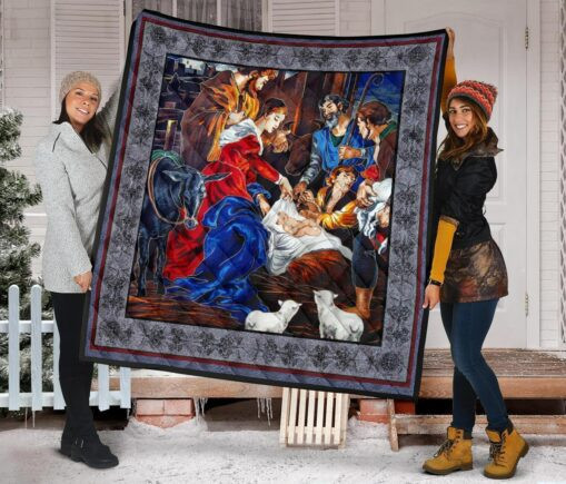 Nativity C Scene Fleece Blanket Quilt Blanket