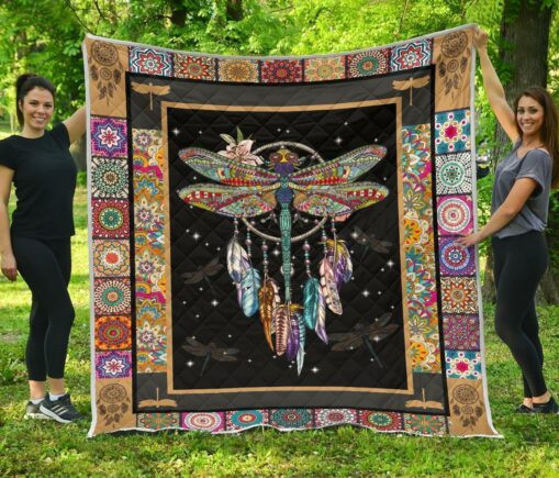 Dreamcatcher Native Dragonfly Fleece Blanket Quilt Blanket Amazing