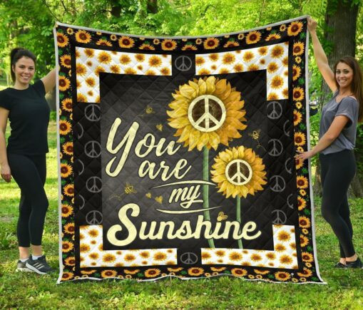 Sunflower You are unshine Fleece Blanket Quilt Blanket