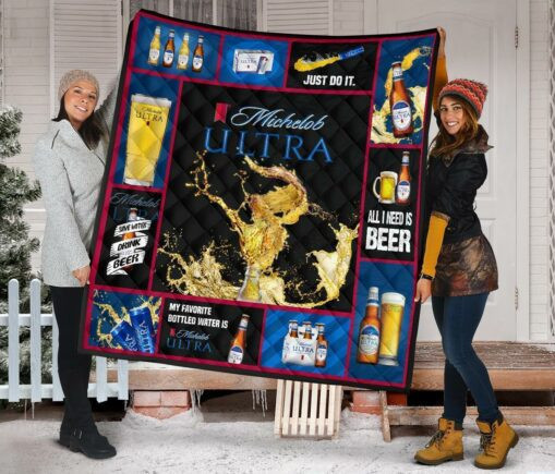 Michelob Ultra Fleece Blanket Quilt Blanket All I Nee Beer Fan Gift