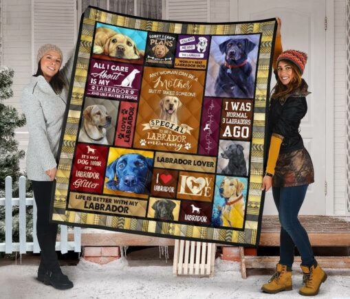 Mommy Labrador Fleece Blanket Quilt Blanket