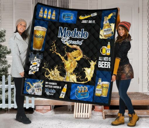 Modelpecial Fleece Blanket Quilt Blanket All I Nee Beer