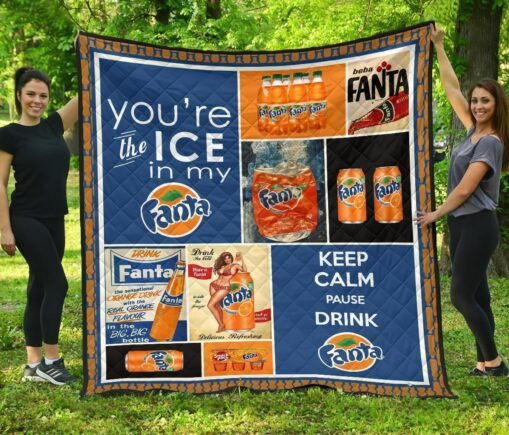 Fanta Fleece Blanket Quilt Blanket Funny Gift Foft Drink Lover