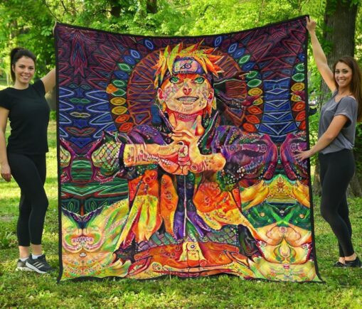 Fractal Naruto Fleece Blanket Quilt Blanket Anime Bedding u Naruto Decor