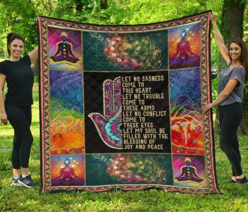 Let as Come To Heart Yoga Fleece Blanket Quilt Blanket