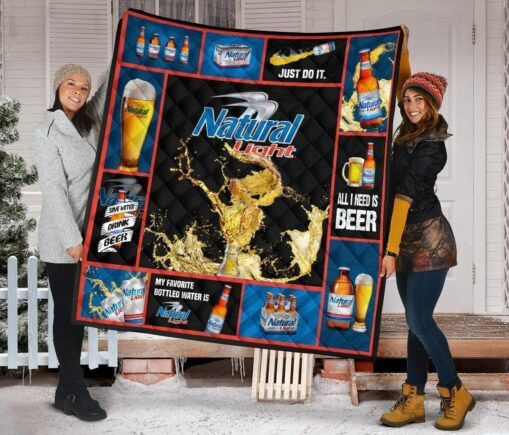 Natural Light Fleece Blanket Quilt Blanket All I Nee Beer