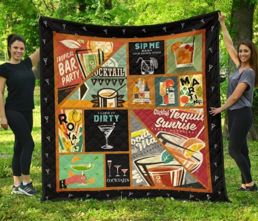 Cockt Fleece Blanket Quilt Blanket Funny For Cocktail Lover