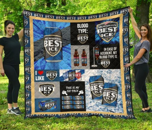 Milwaut Ice Fleece Blanket Quilt Blanket Funny Gift For Beer Lover