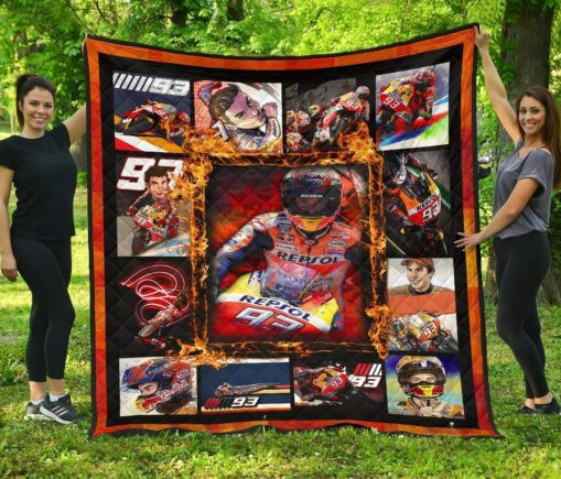 Grand Pix Marc Marquez Fleece Blanket Quilt Blanket MotoGP Fan