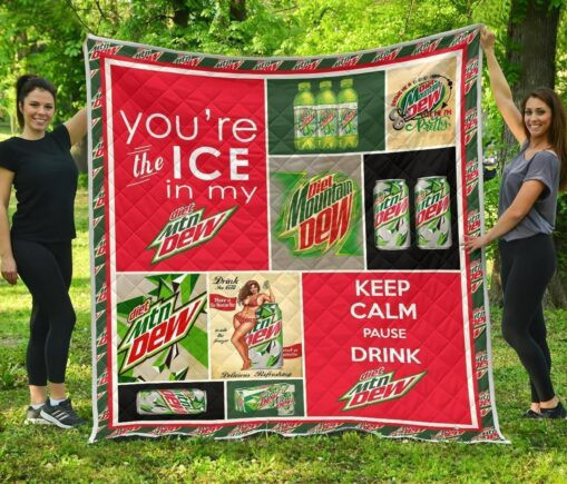 Diet Mountain Dew Fleece Blanket Quilt Blanket Funny Gift Foft Drink Lover