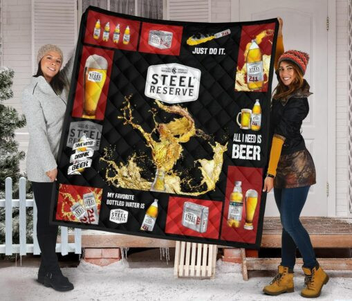 Steelerve Fleece Blanket Quilt Blanket All I Nee Beer
