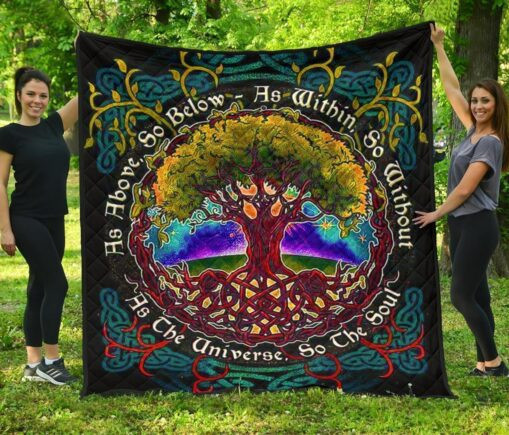 As Aboo Below Tree Of Life Fleece Blanket Quilt Blanket