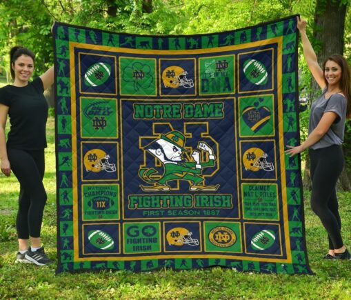 Fan Notre Dame Fighting h Fleece Blanket Quilt Blanket Amazing