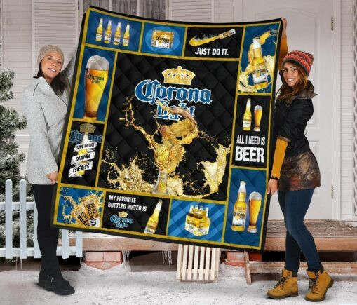 Corona Light Fleece Blanket Quilt Blanket All I Nee Beer