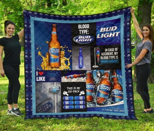 Bud Light Fleece Blanket Quilt Blanket Funny For Beer Lover