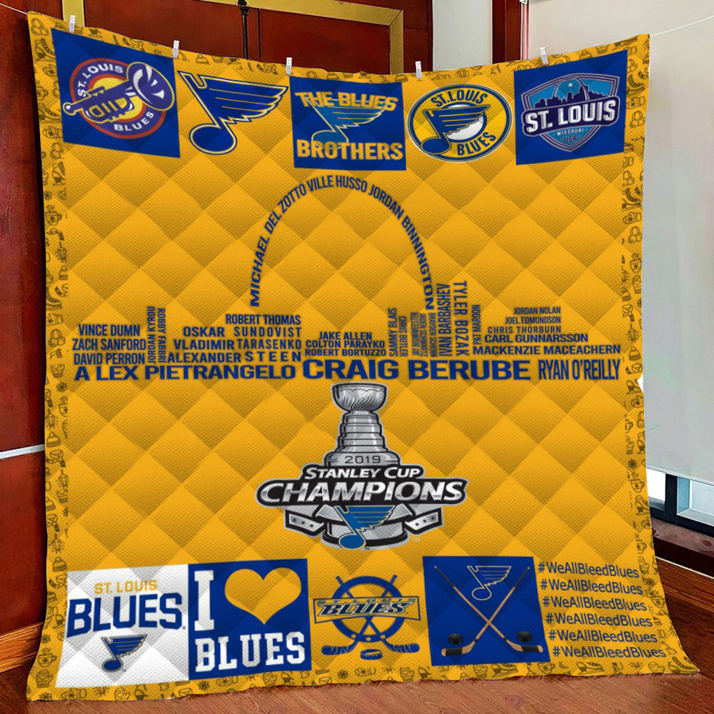 St. L B Stanley Cup Champ 2019 Fleece Blanket Quilt Blanket