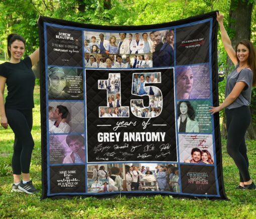 G Anatomy 15 Y Anniary Fleece Blanket Quilt Blanket