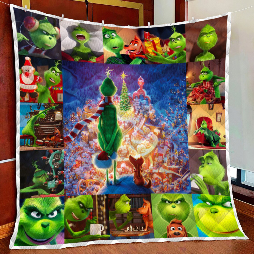 The Grinch Fleece Blanket Quilt Blanket For Bed