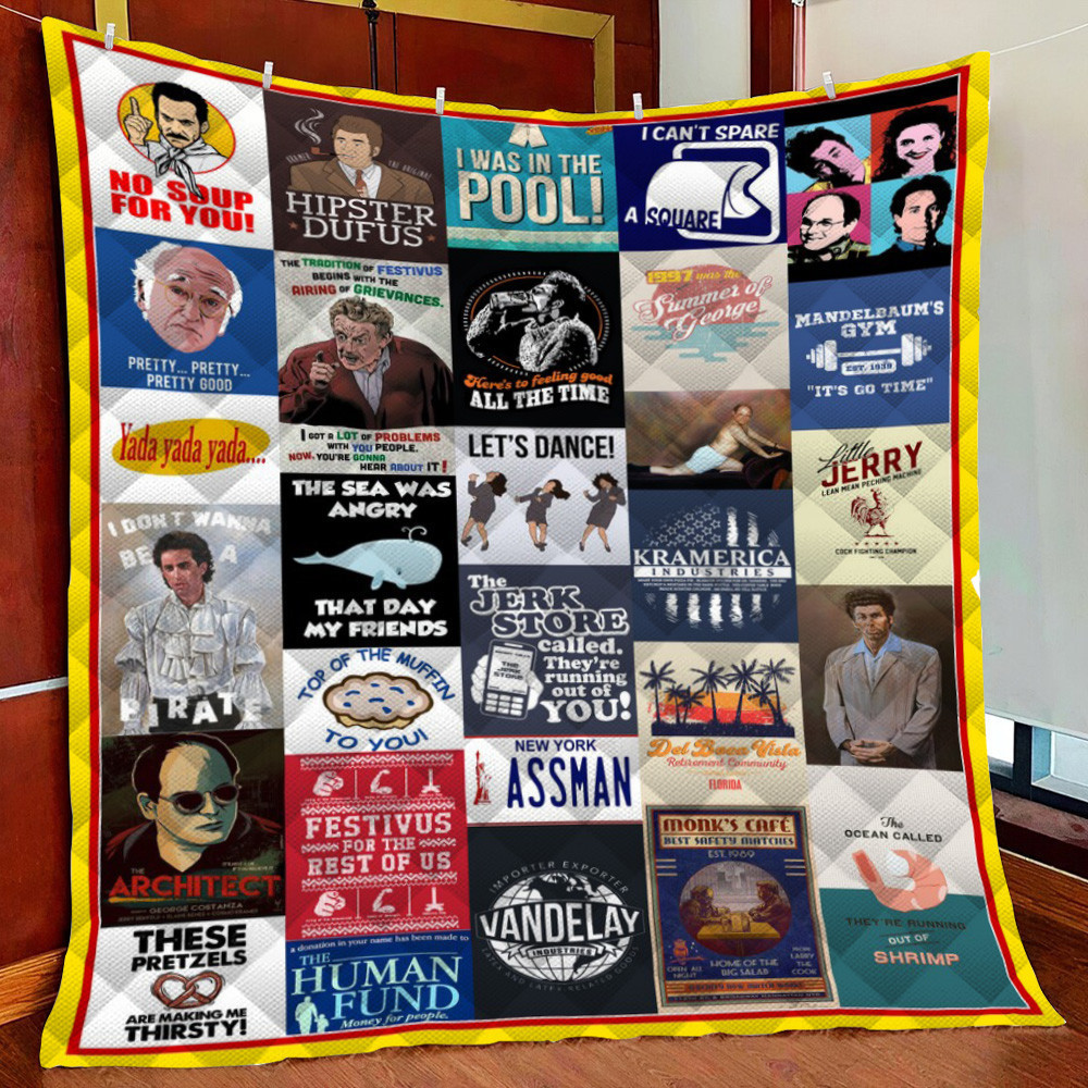 Seinfeld Qu Collage Fleece Blanket Quilt Blanket