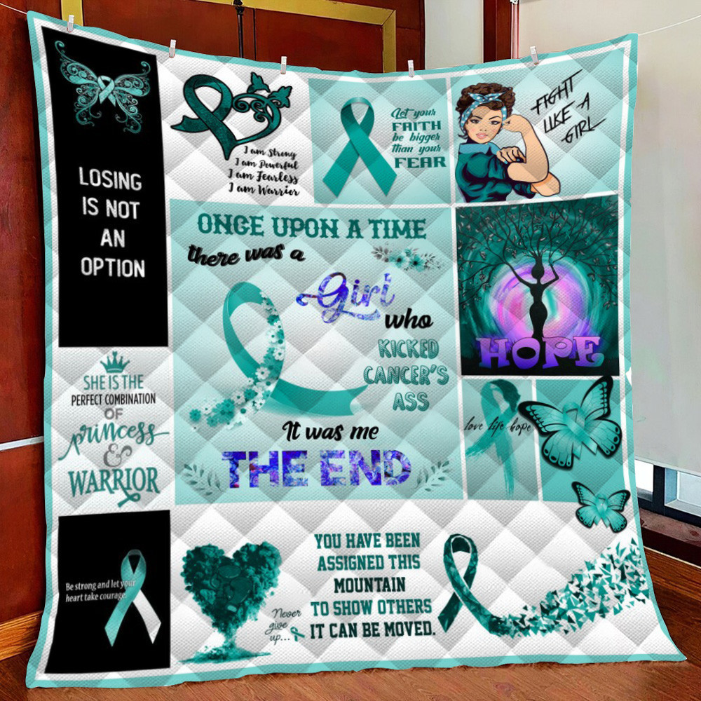 Ovarian Cancer Warrior Fleece Blanket Quilt Blanket