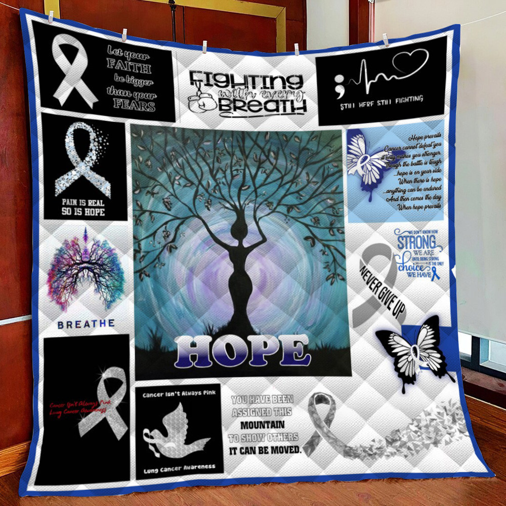 Lung Cancer Awars Fleece Blanket Quilt Blanket
