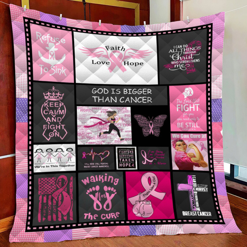 Bt Cancer Warrior Fleece Blanket Quilt Blanket