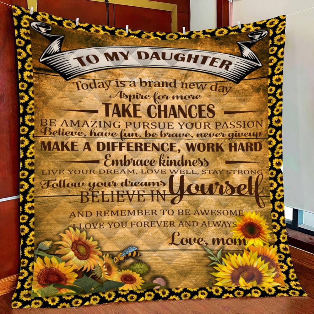 I Love You My Daughter Fleece Blanket Quilt Blanket