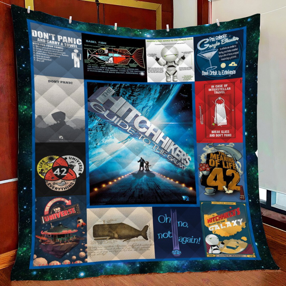 Hitchhike Guide To The Galaxy Fleece Blanket Quilt Blanket
