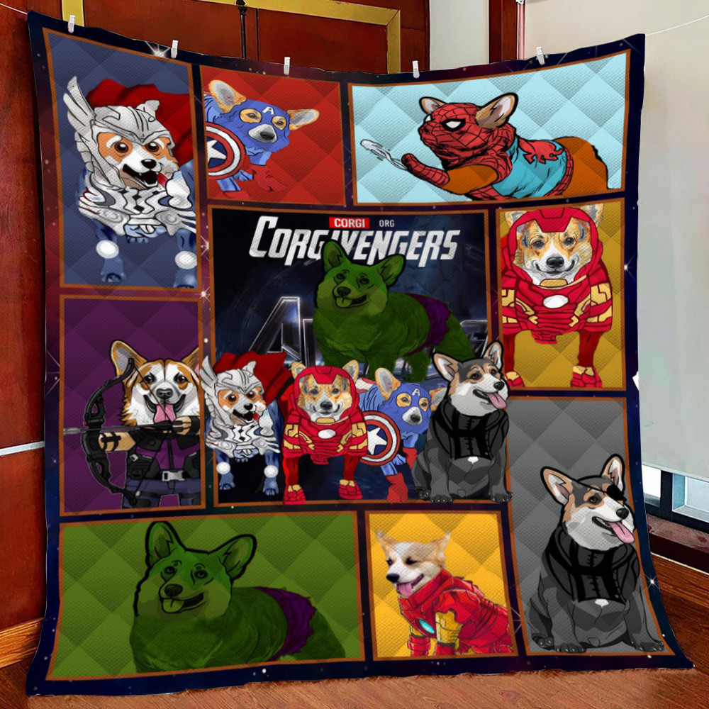 Corgi Aven Fleece Blanket Quilt Blanket For Bed
