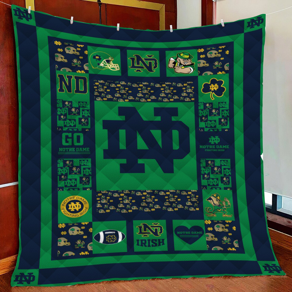 Notre Dame Fighting h Ver5 Fleece Blanket Quilt Blanket