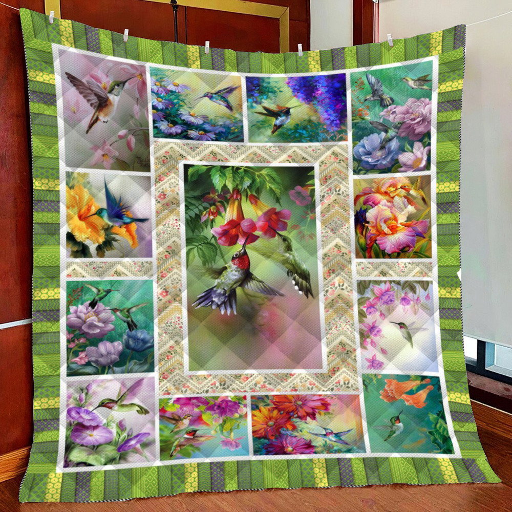 Hummingbird Fleece Blanket Quilt Blanket