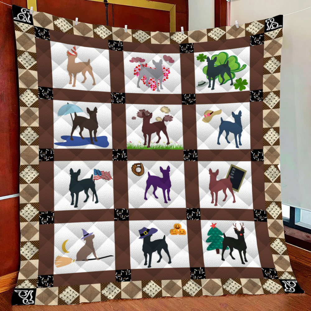 Rat Terrier Fleece Blanket Quilt Blanket