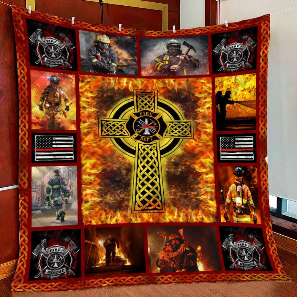 Firefighter Fleece Blanket Quilt Blanket For Bed