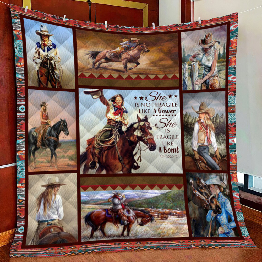 I???M A Cowgirl Fleece Blanket Quilt Blanket