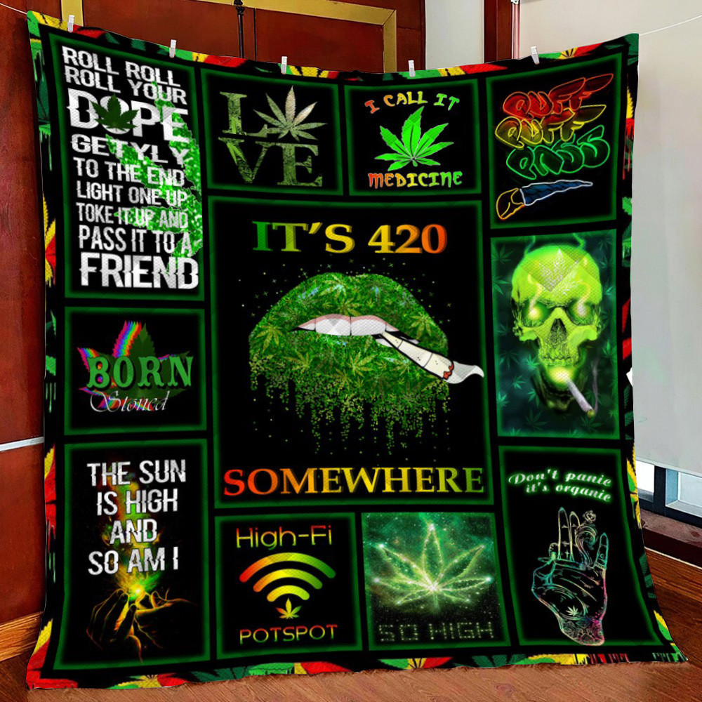 Tu High Ao Am I Weed Fleece Blanket Quilt Blanket