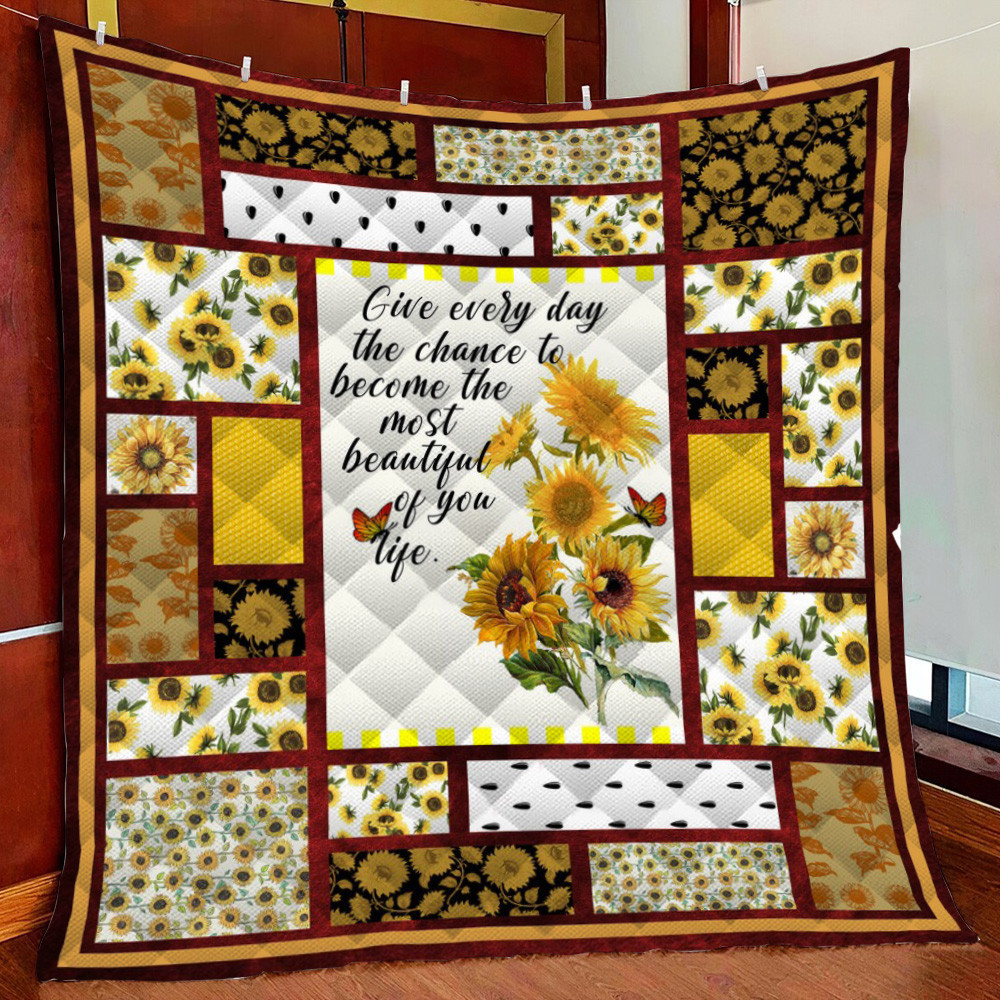 Sunflo Of Your Life Fleece Blanket Quilt Blanket