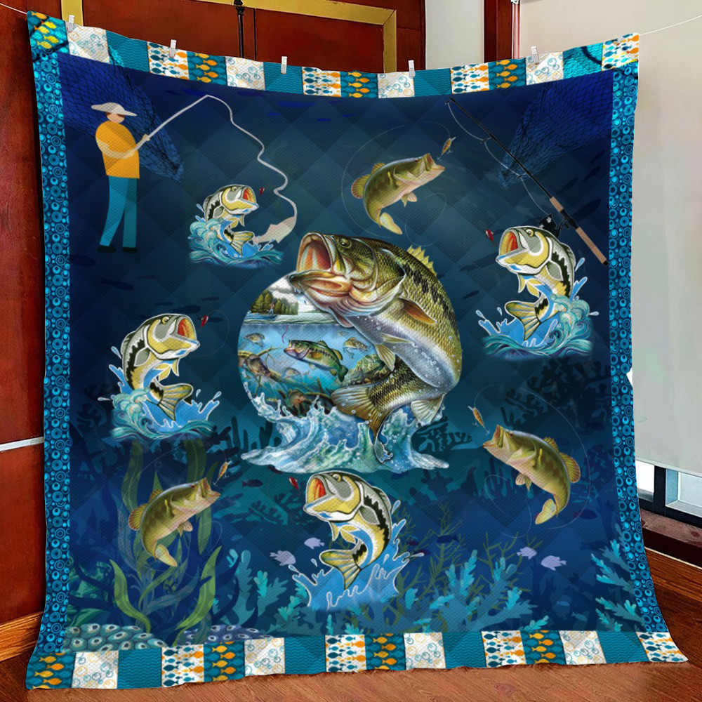 Fishing Fleece Blanket Quilt Blanket