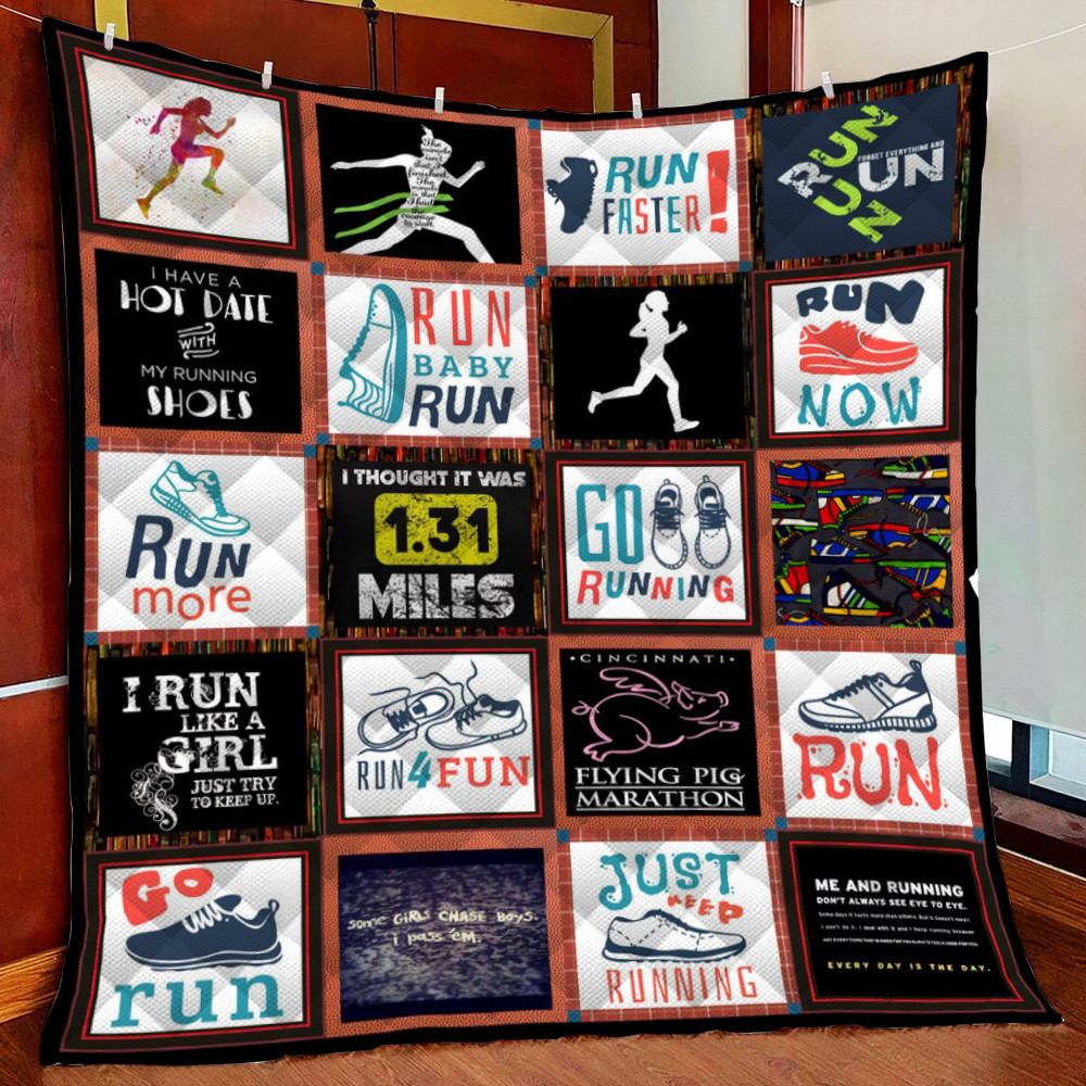 Go Running Fleece Blanket Quilt Blanket